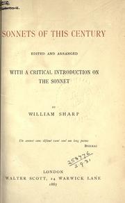 Cover of: Sonnets of this century. by Sharp, William