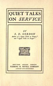 Cover of: Quiet talks on service by Samuel Dickey Gordon