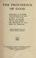 Cover of: The providence of good : Protection in business, "The household of God", "I shall not want", "Healing in business", "Be of good cheer", "The providence of Love", "Here and herafter"; articles republished from the Christian science periodicals