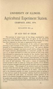 Cover of: acid test of cream