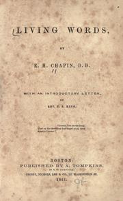 Cover of: Living words by E. H. Chapin, E. H. Chapin