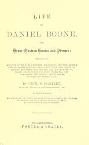 Cover of: Life of Daniel Boone, the great western hunter and pioneer by Cecil B. Hartley