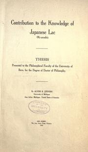 Contribution to the knowledge of Japanese lac (Ki-urushi) by Stevens, Alviso Burdett