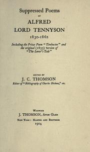 Cover of: The suppressed poems of Alfred Lord Tennyson