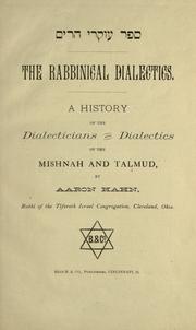 Cover of: The rabbinical dialectics by Aaron Hahn