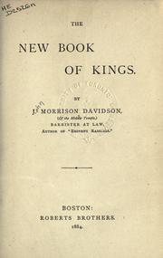 The new book of kings by John Morrison Davidson