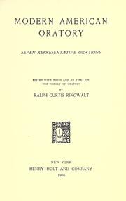 Cover of: Modern American oratory: seven representative orations