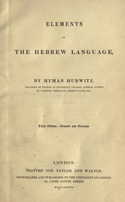 Cover of: A grammar of the Hebrew language