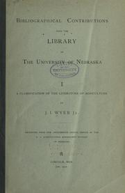Cover of: A classification of the literature of agriculture. by J. I. Wyer