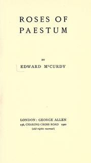 Cover of: Roses of Paestum by Edward McCurdy, Edward McCurdy