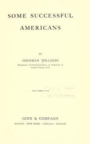 Cover of: Some successful Americans by Sherman Williams