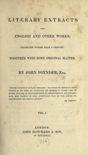 Literary extracts from English and other works by John Poynder