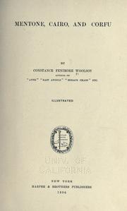 Mentone, Cairo and Corfu by Constance Fenimore Woolson