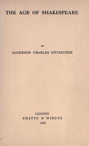 Cover of: The age of Shakespeare by Algernon Charles Swinburne