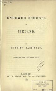 Cover of: Endowed schools of Ireland.