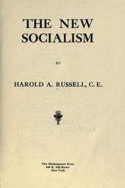 Cover of: The new socialism by Harold A. Russell