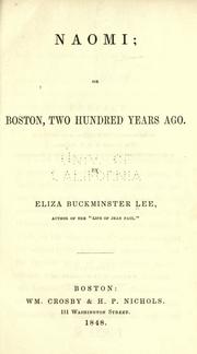 Cover of: Naomi; or, Boston two hundred years ago.