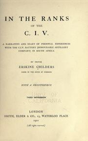 Cover of: In the ranks of the C.I.V. by Erskine Childers