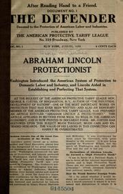 Cover of: Abraham Lincoln protectionist by Curtiss, George B.