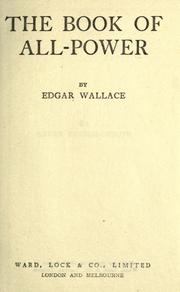 Cover of: The book of all power by Edgar Wallace