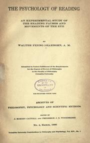 Cover of: The psychology of reading by Dearborn, Walter F.