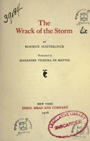 Cover of: The Wrack of the storm by Maurice Maeterlinck