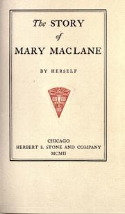 Cover of: The story of Mary MacLane by Mary MacLane