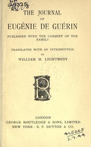 Cover of: Journal, published with the consent of the family.: Translated with an introd. by William M. Linghtbod