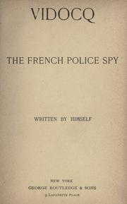 Cover of: Vidocq, the French police spy.