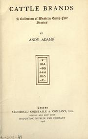Cover of: Cattle brands by Andy Adams