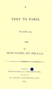 Cover of: A visit to Paris in June 1814