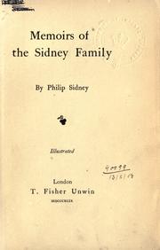 Cover of: Memoirs of the Sidney family. by Philip Sidney