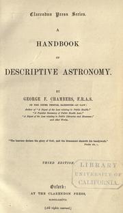 Cover of: A handbook of descriptive astronomy