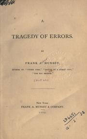 Cover of: A tragedy of errors. by Frank Andrew Munsey