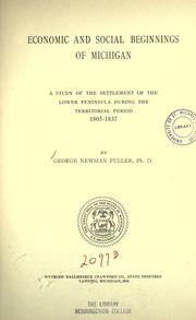 Cover of: Economic and social beginnings of Michigan by George Newman Fuller