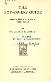 Cover of: The boy-savers' guide by Quin, George Edward, George Edward Quin