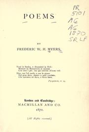 Cover of: Poems by Frederic William Henry Myers