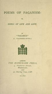 Cover of: Poems of paganism by L. Cranmer-Byng