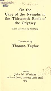 Cover of: On the cave of the nymphs in the thirteenth book of the Odyssey. by Porphyry