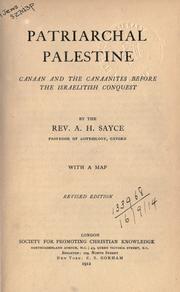 Cover of: Patriarchal Palestine by Archibald Henry Sayce