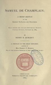 Cover of: Samuel de Champlain by Henry Higgins Hurlbut