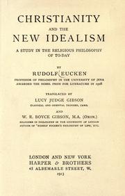 Cover of: Christianity and the new idealism by Rudolf Eucken