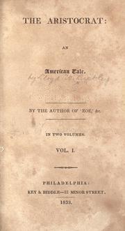 Cover of: The aristocrat: an American tale