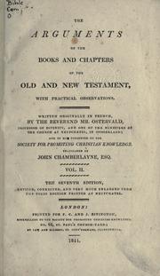 Cover of: The arguments of the books and chapters of the Old and New Testament by Jean Frédéric Ostervald