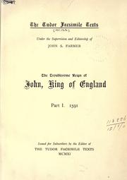Cover of: The troublesome reign of John, king of England. by 
