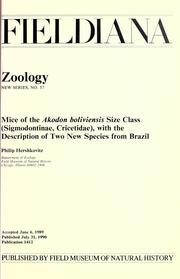 Cover of: Mice of the Akodon boliviensis size class (Sigmodontinae, Cricetidae), with the description of two new species from Brazil