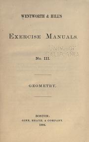 Cover of: Wentworth & Hill's exercise manuals.(: Geometry.