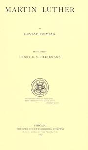 Cover of: Martin Luther by Gustav Freytag