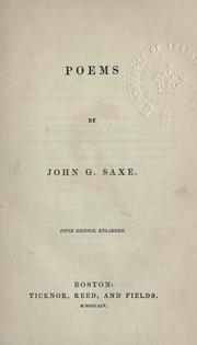 Cover of: Poems by John Godfrey Saxe