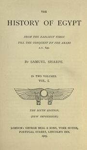 Cover of: The history of Egypt by Samuel Sharpe